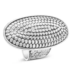 925 SS Oxidized Ring 36mm Sz 7   Adjustable
