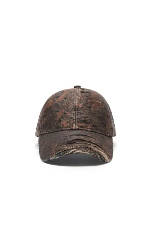 Acne Studios Distressed Coating Monogram Hat 'Brown'