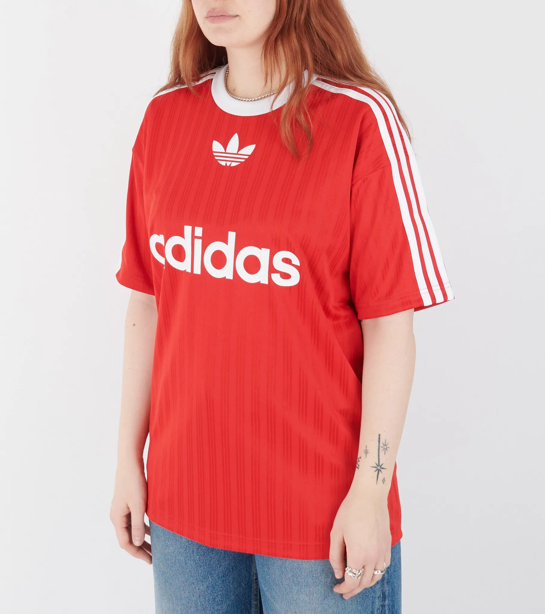 Adicolor Poly Tee Better Scarlet/White