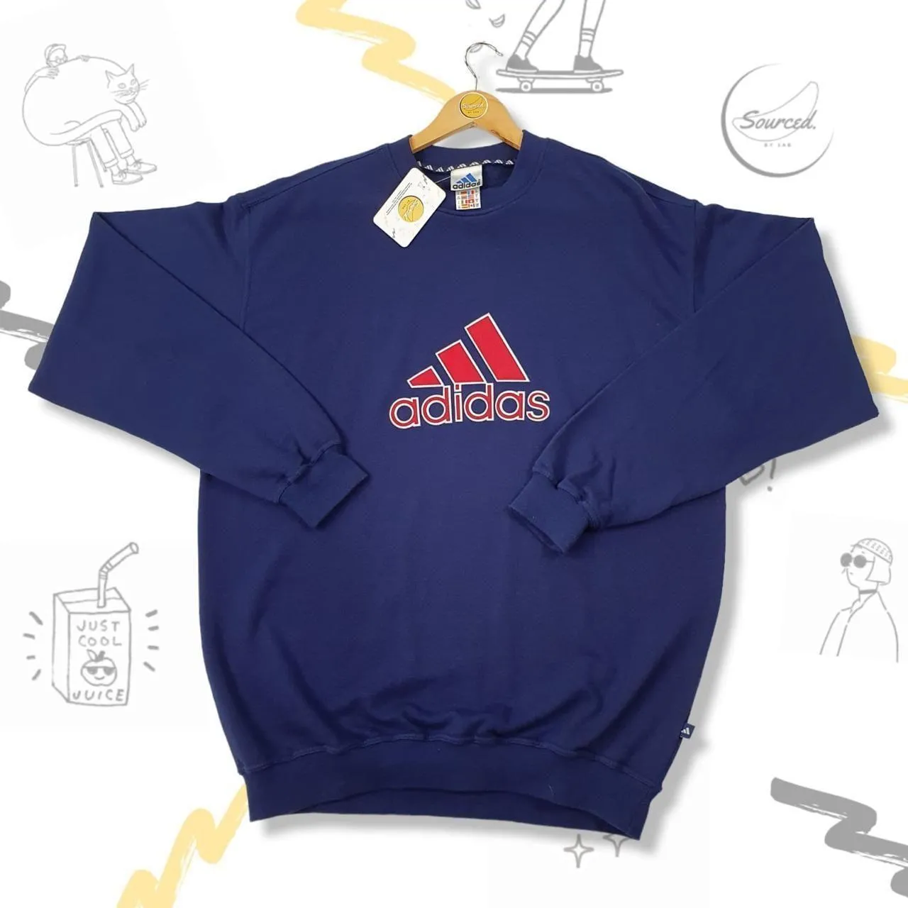 Adidas Navy Crew Neck Sweathirt (XL)