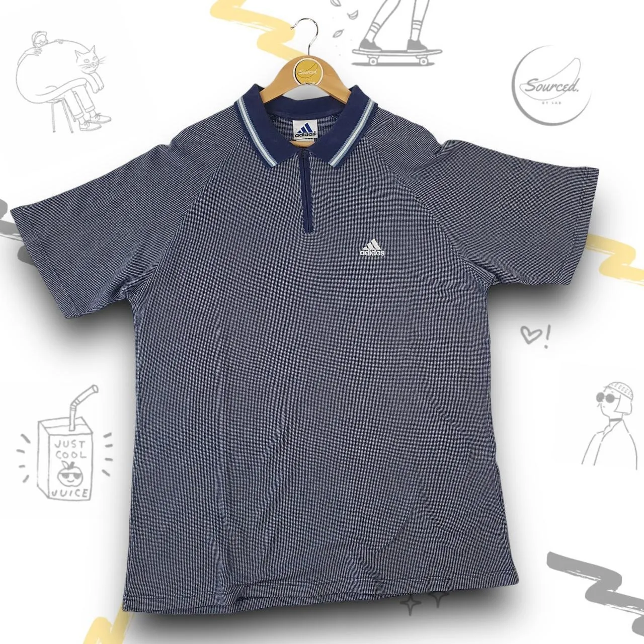 Adidas Waffle Material Embroidered Poloshirt (XL)