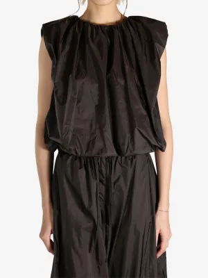 AMOMENTO - Women Nylon Volume Shirring Top