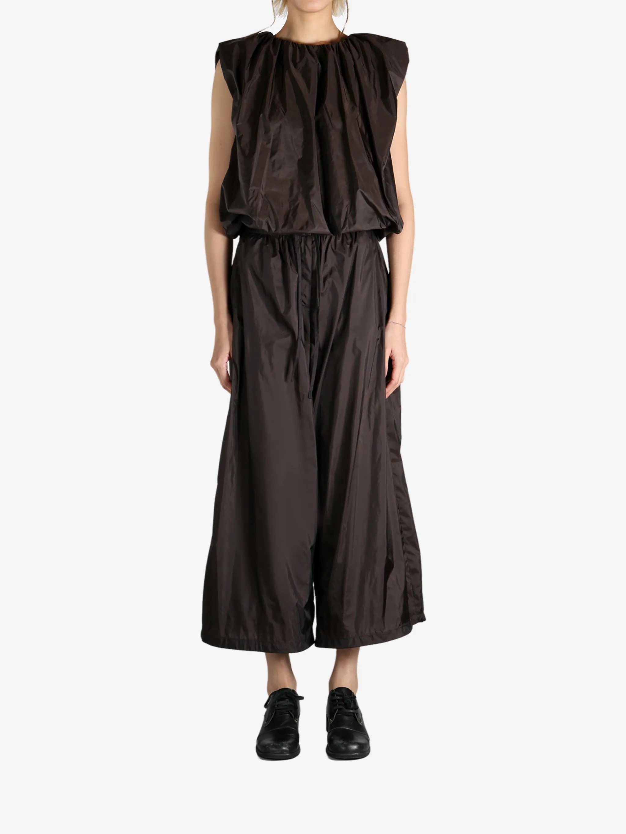 AMOMENTO - Women Nylon Volume Shirring Top