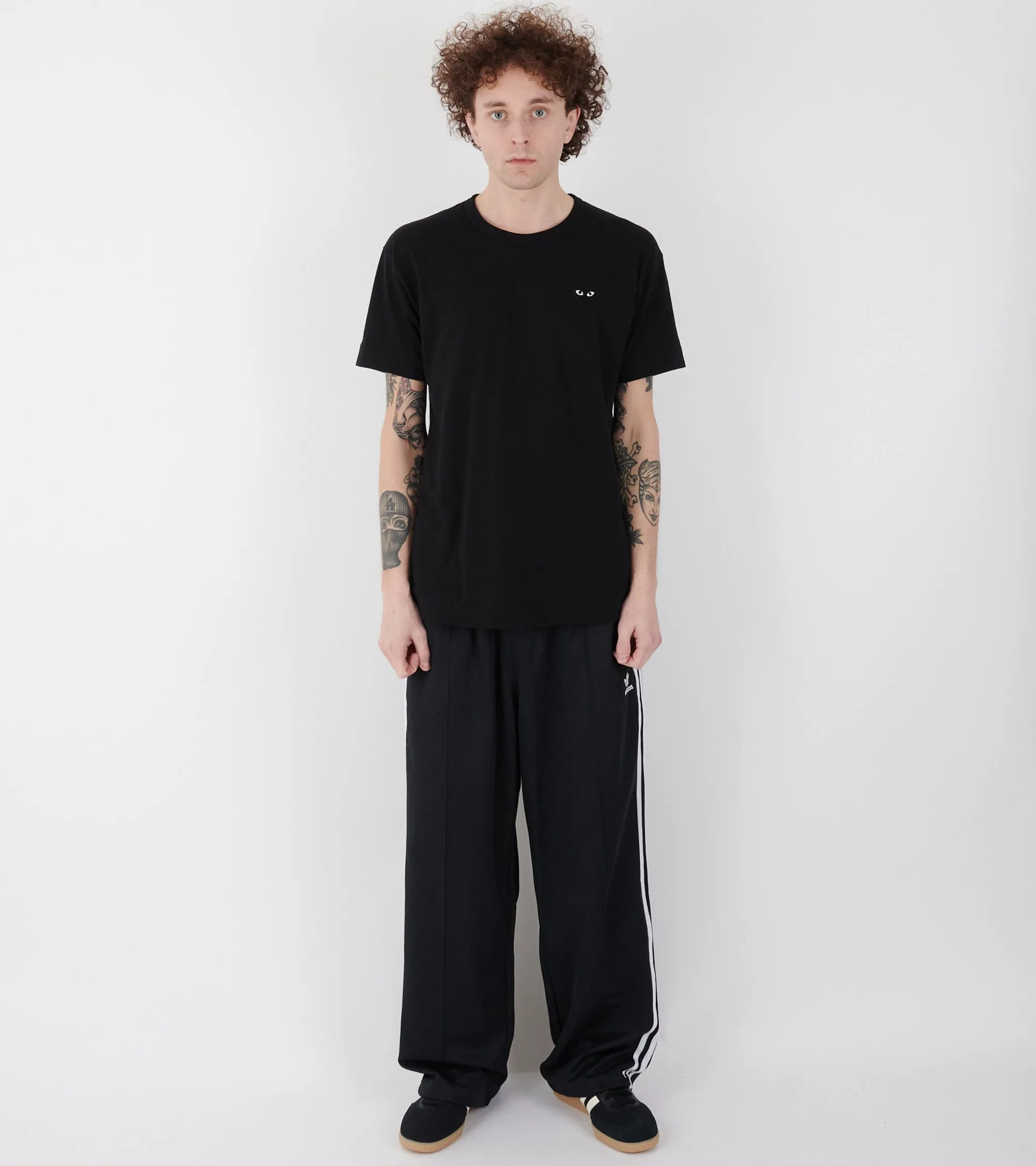 Baggy Track Pants Black/White