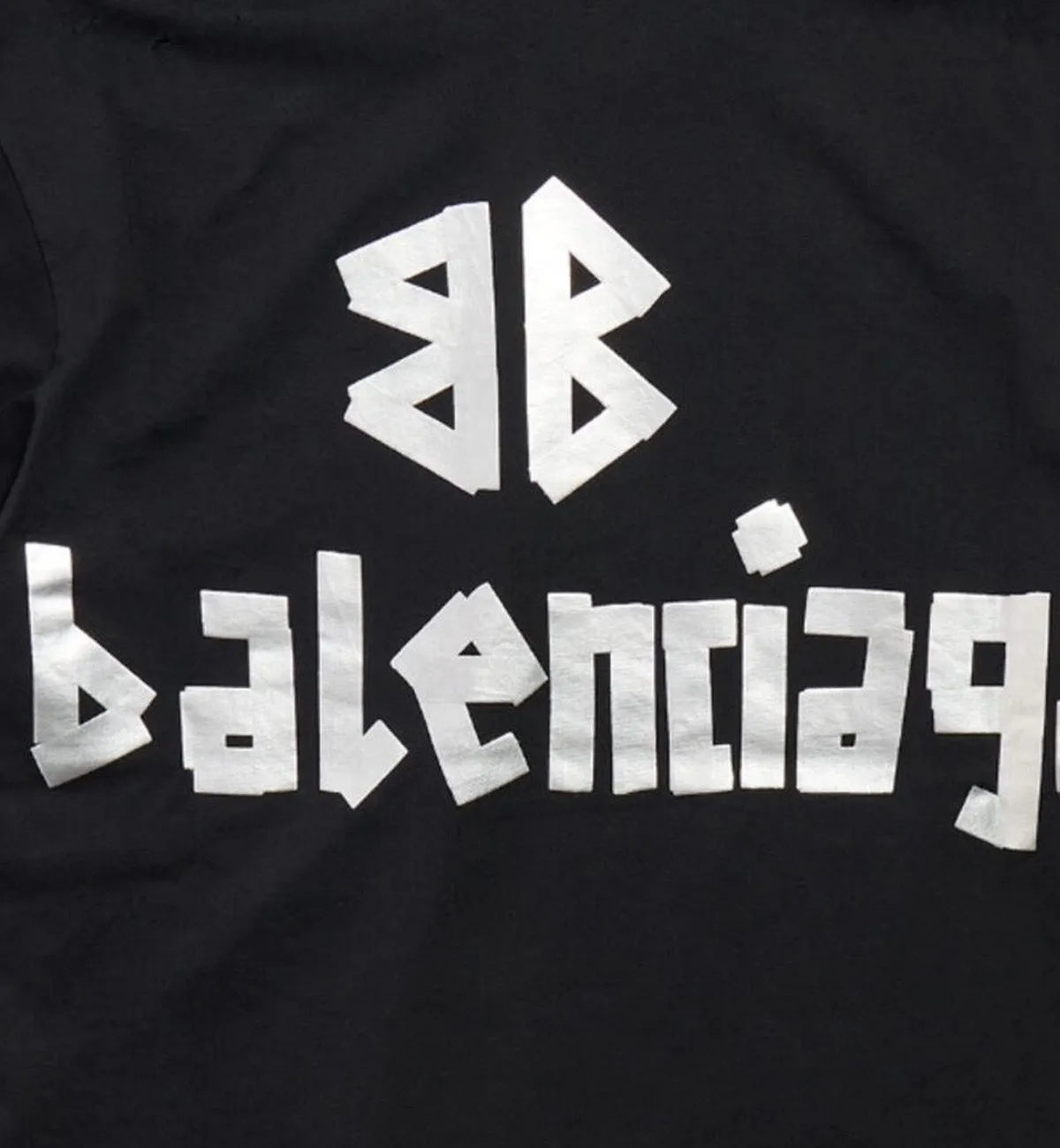 Balenciaga White Tape T-Shirt (Black)