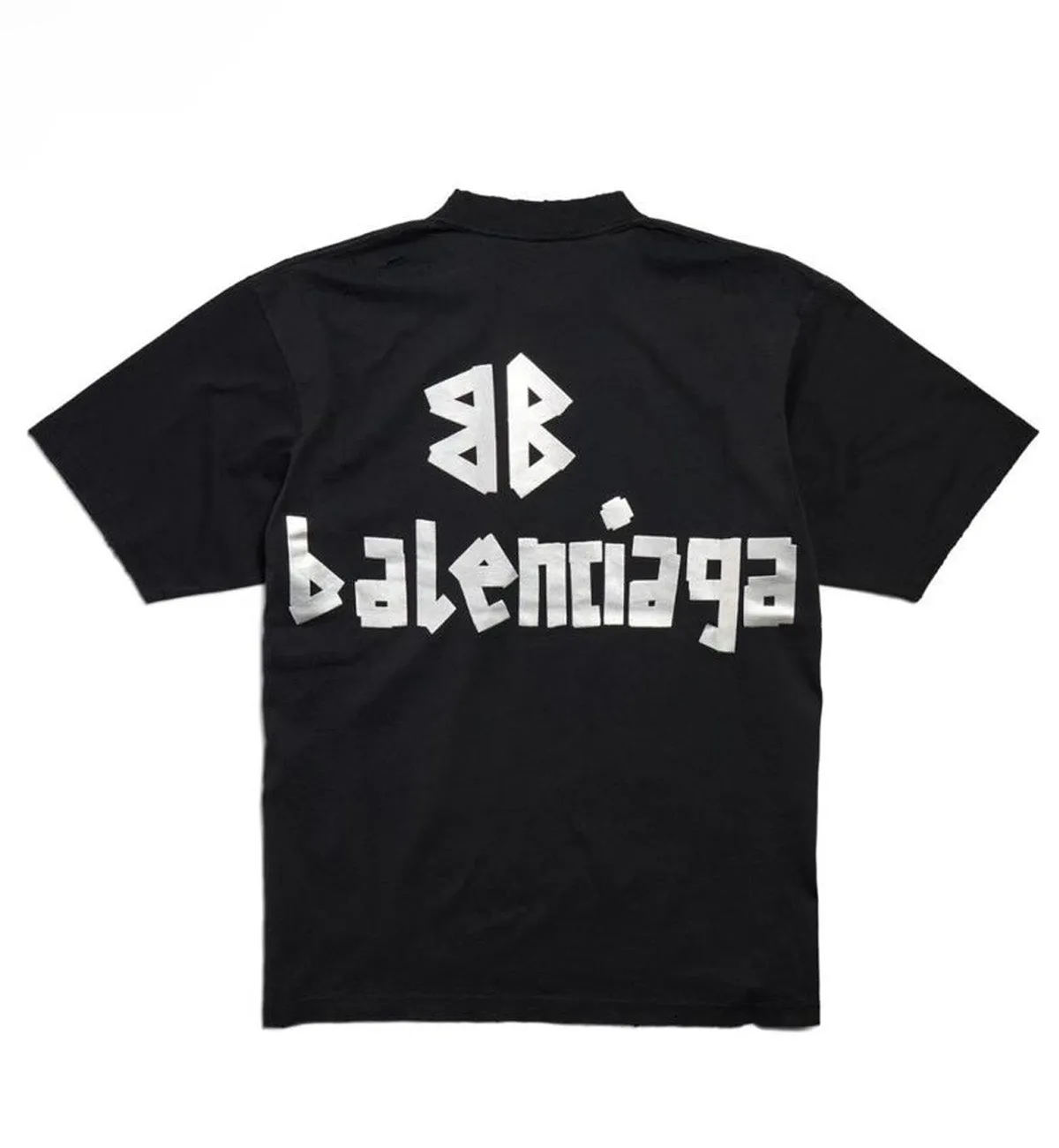 Balenciaga White Tape T-Shirt (Black)