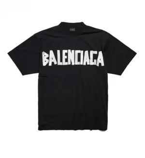 Balenciaga White Tape T-Shirt (Black)