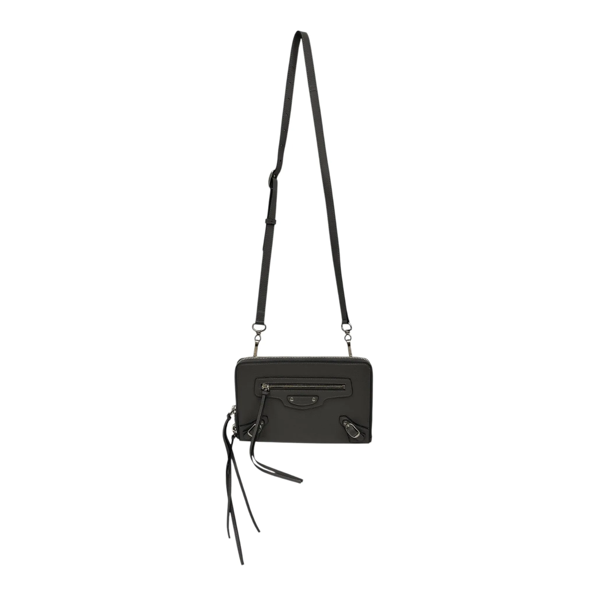 BALENCIAGA/Cross Body Bag/S/Leather/GRY/NEO CLASSIC SHOULDER BAG