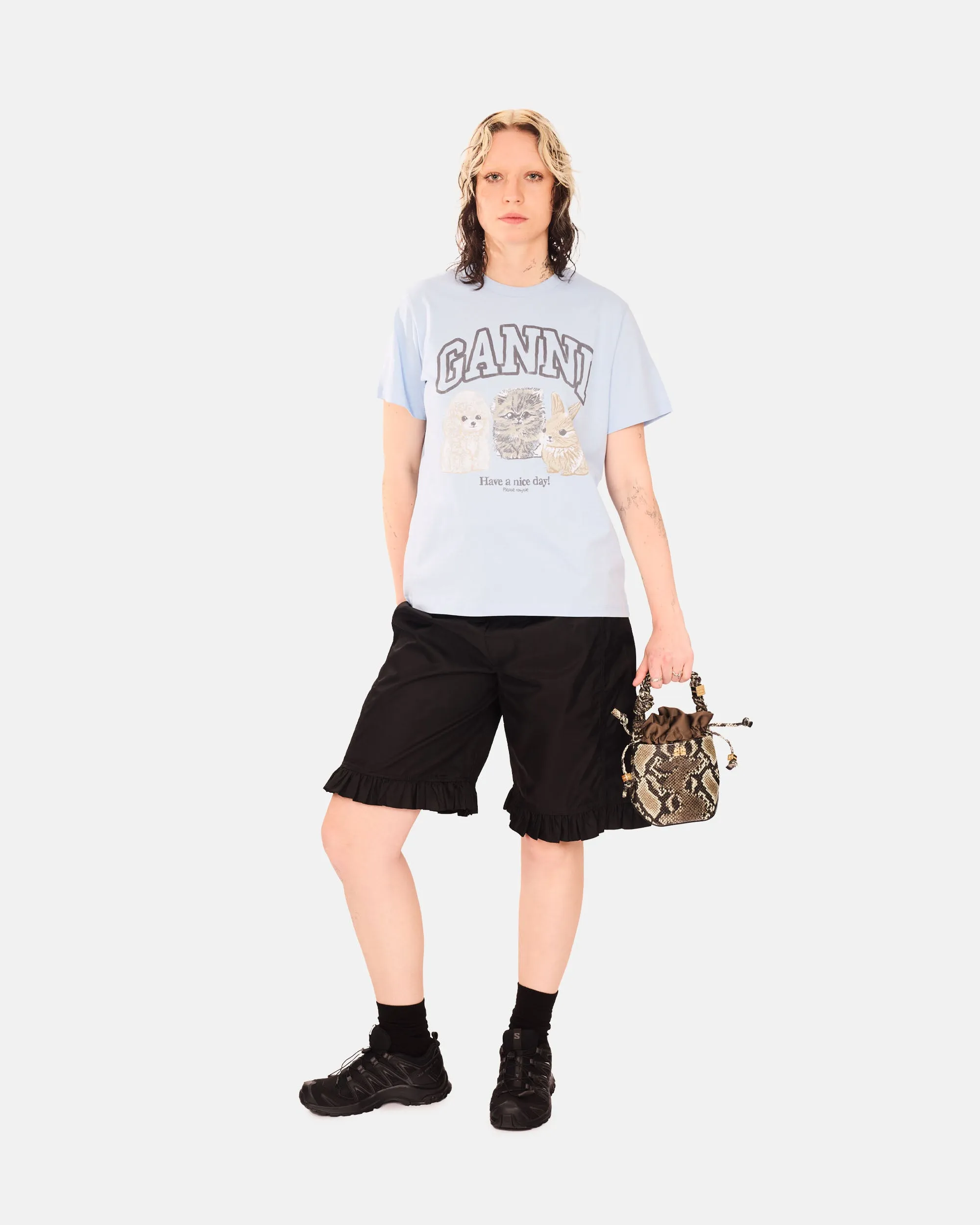 Basic Cotton Jersey Animals Relaxed T-shirt