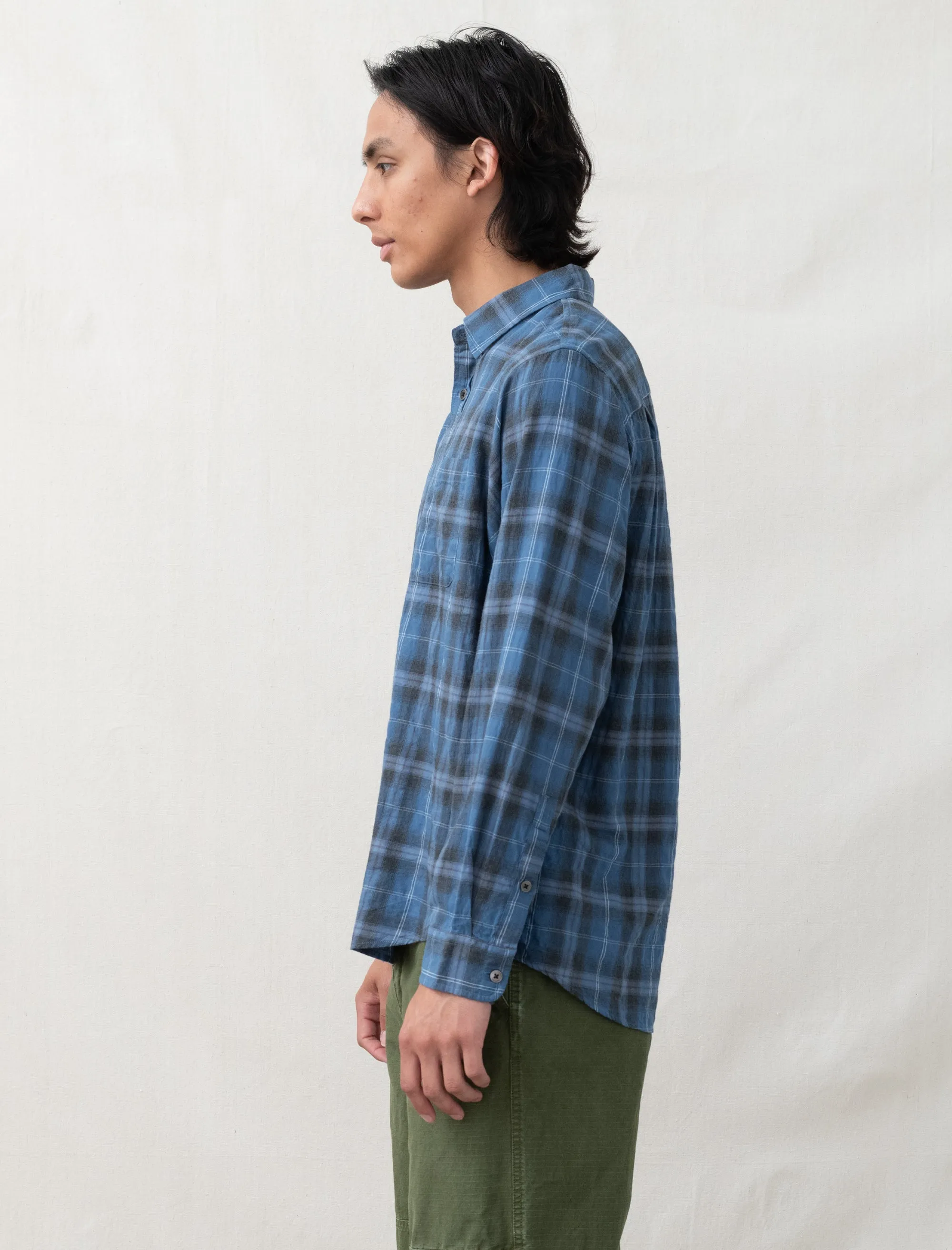Beach Plaid Shirt (Blue)