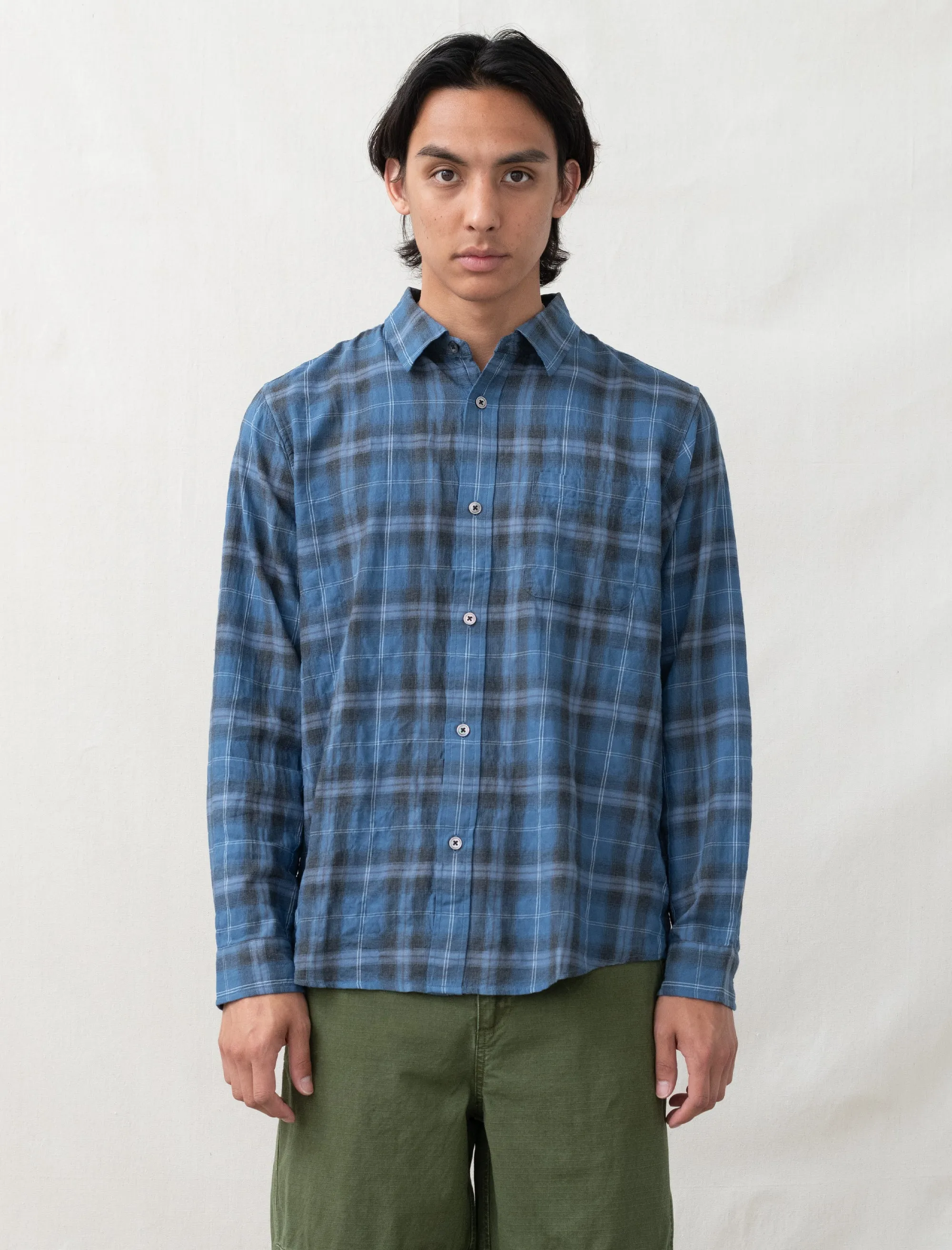 Beach Plaid Shirt (Blue)