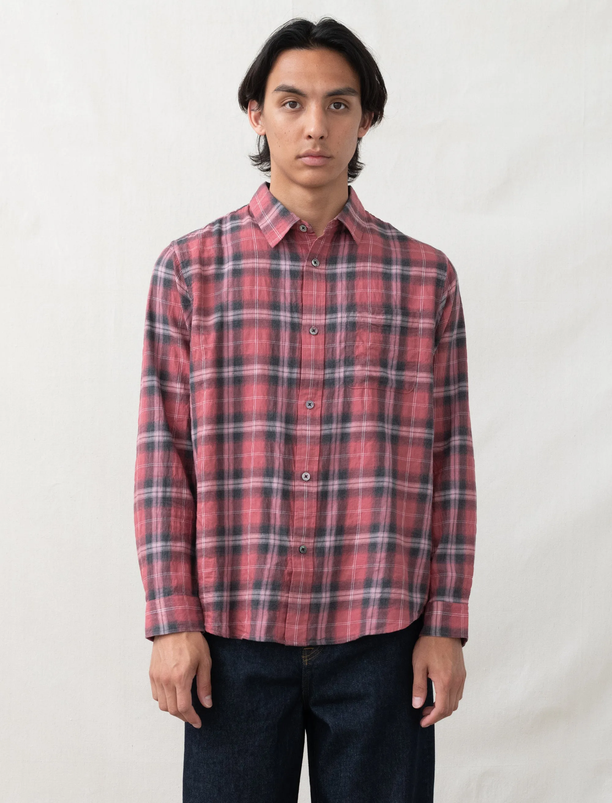 Beach Plaid Shirt (Red)