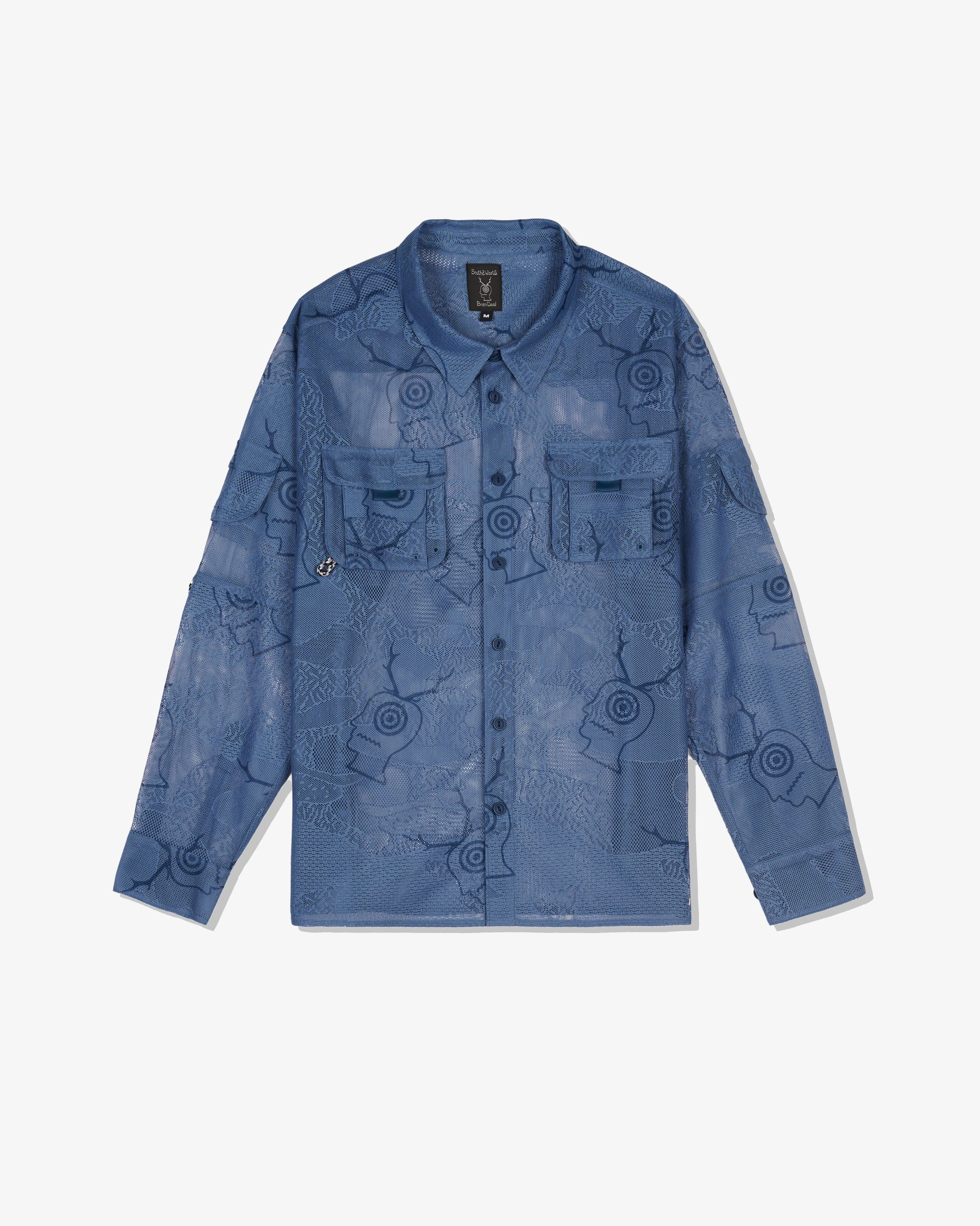 Brain Dead x South2 West8 - Men's Fishing Button Up - (Slate)