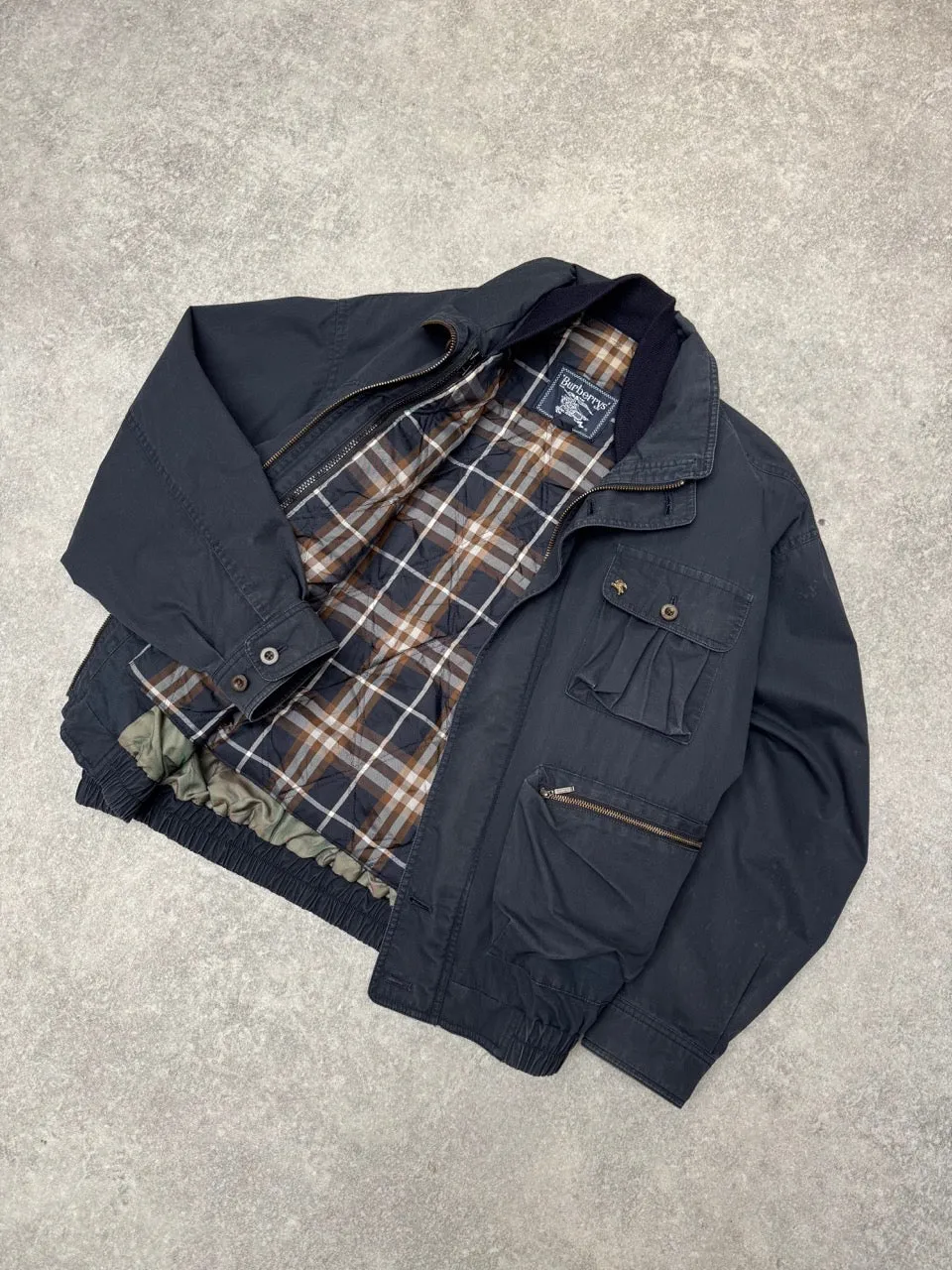 Burberry Detachable Nova Check Lined Multi Pocket Utility Jacket