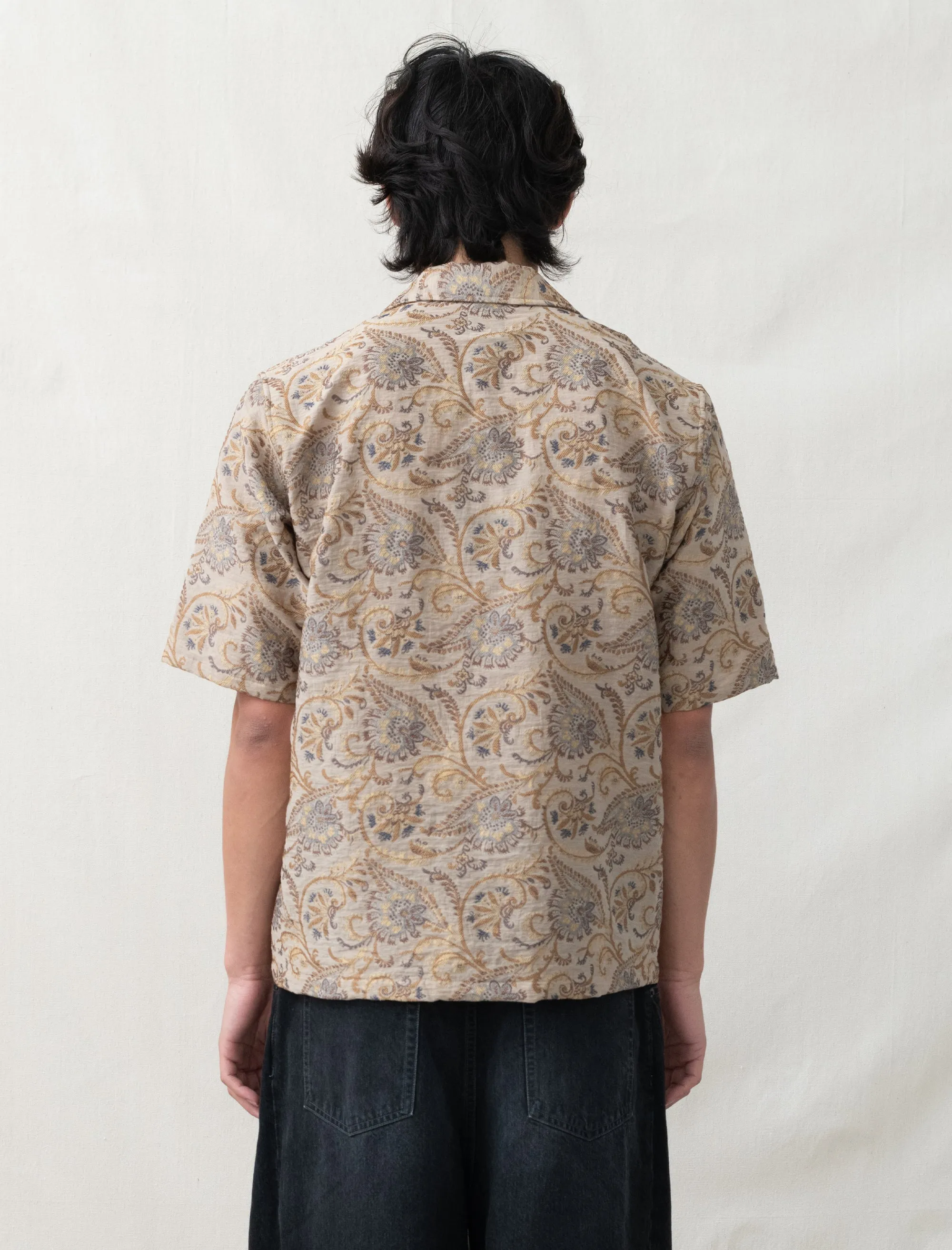Cabana Shirt Paisley Jacquard (Beige)