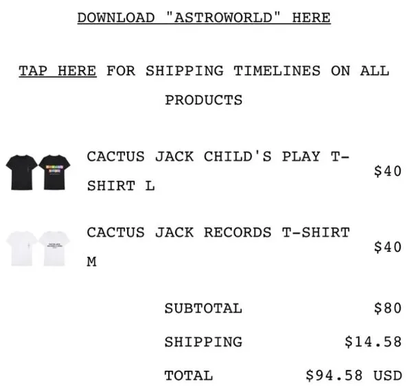 Cactus Jack Records Tee (White)