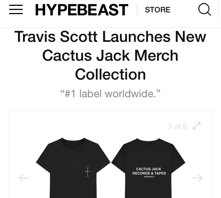 Cactus Jack Records Tee (White)
