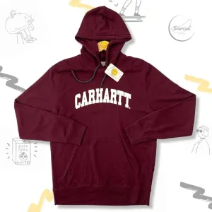 Carhartt Burgundy Spellout Hoodie (Relaxed Fit- Unisex)
