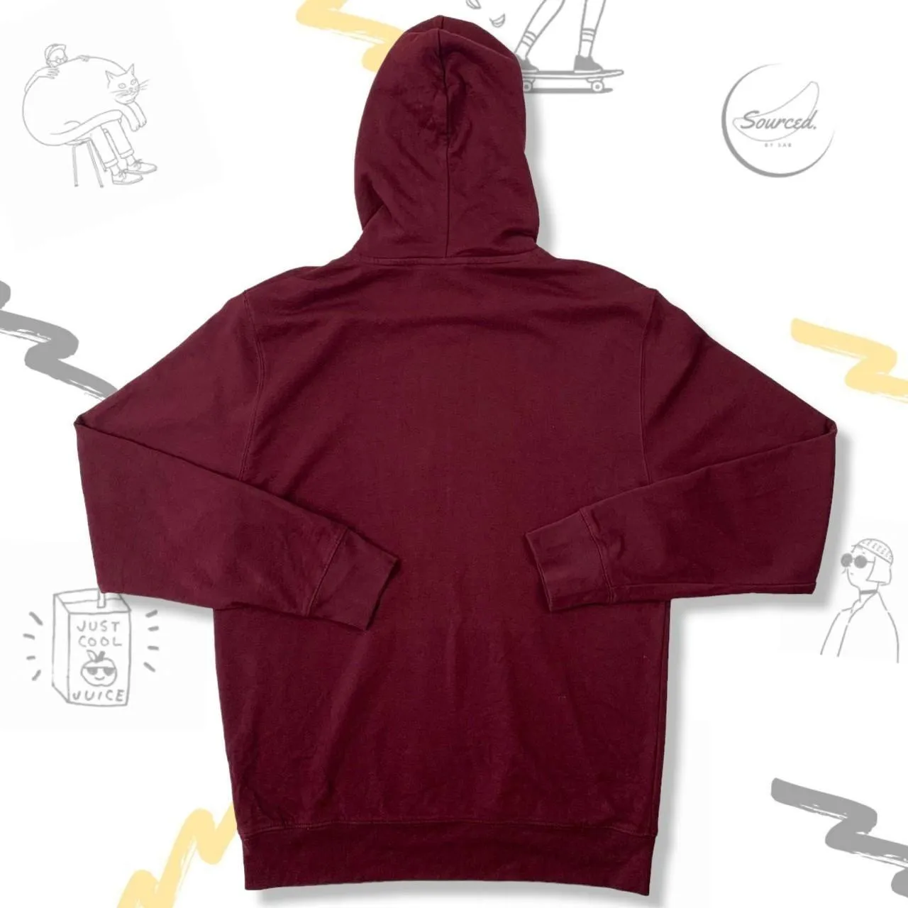 Carhartt Burgundy Spellout Hoodie (Relaxed Fit- Unisex)