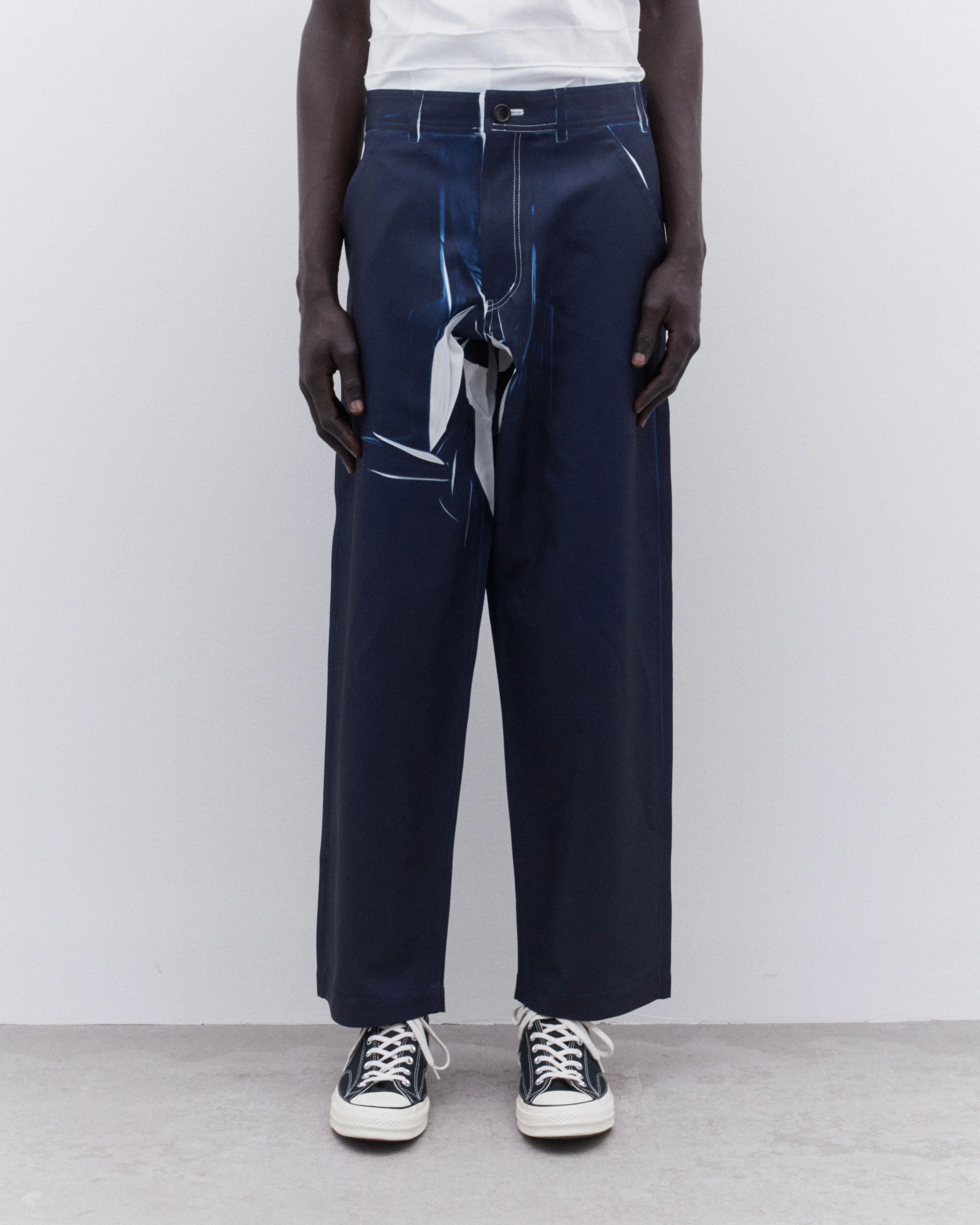 CDG Shirt - Men's Overprint Pants - (Navy)