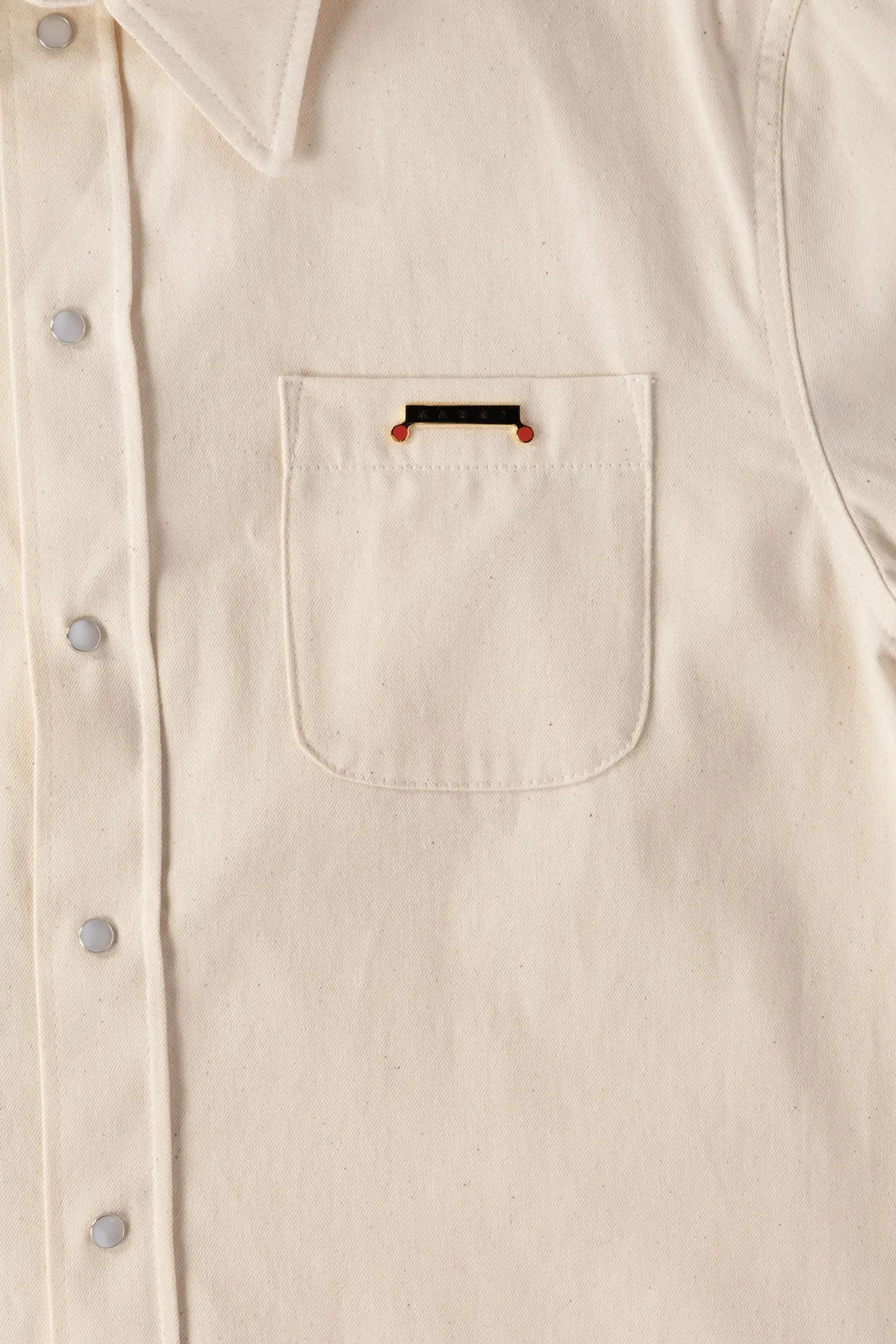 Colored Light Denim Western Shirt - Bone