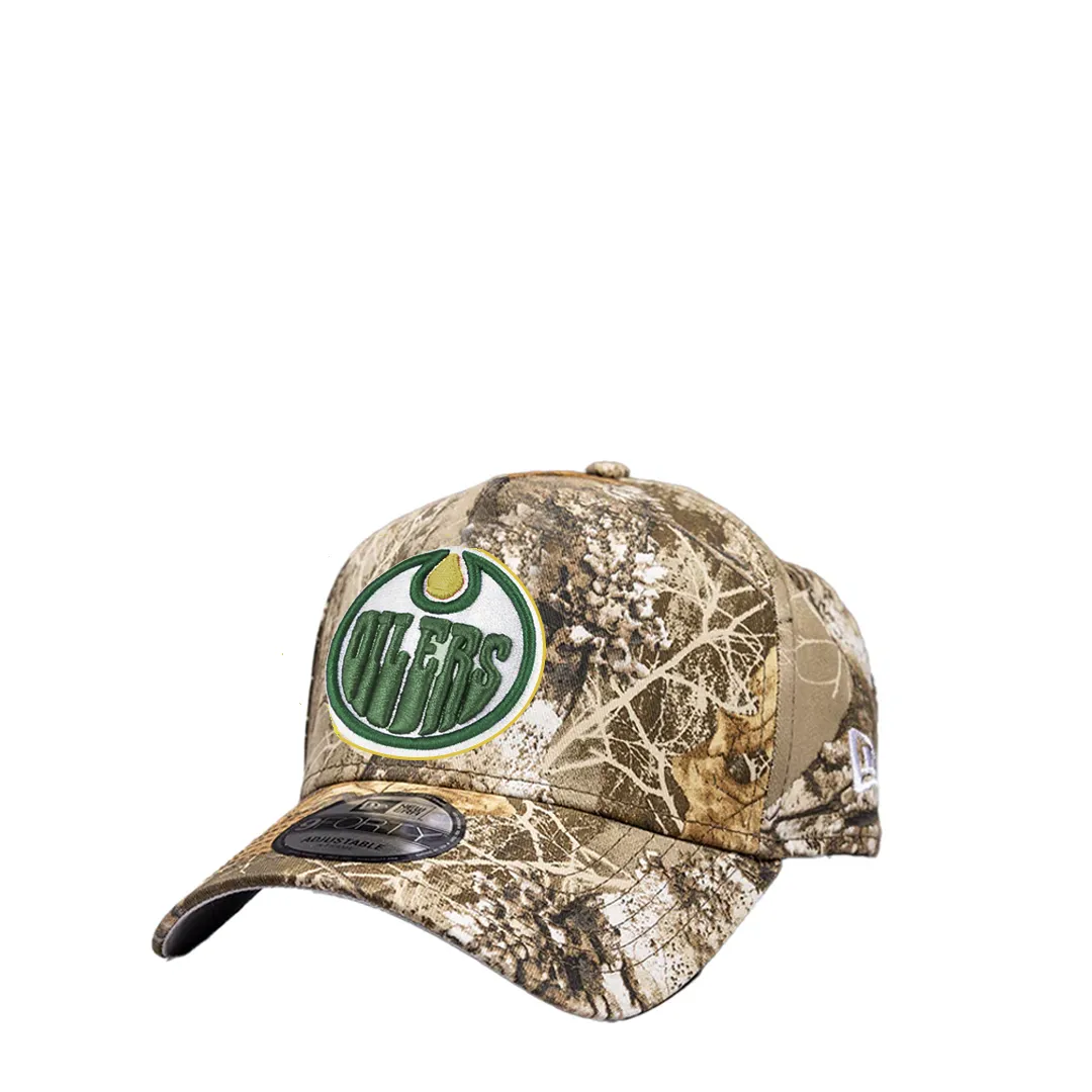EDMONTON OILERS REALTREE KHAKI 9FORTY ADJUSTABLE A-FRAME CAP