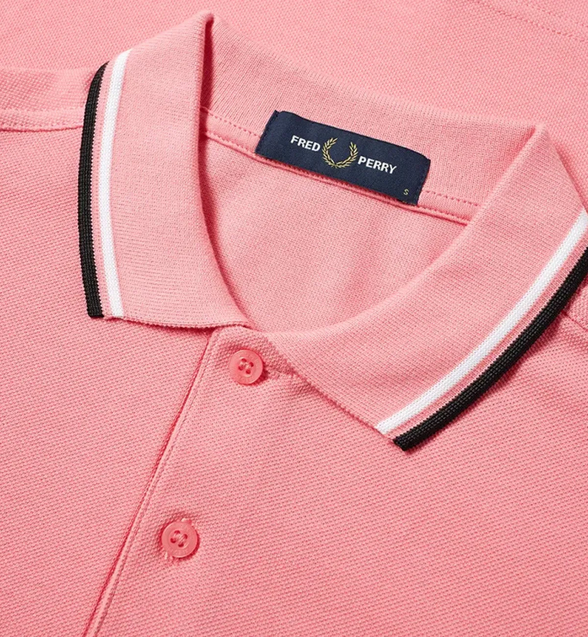 Fred Perry Black White Twin Tipped Pink Polo Shirt
