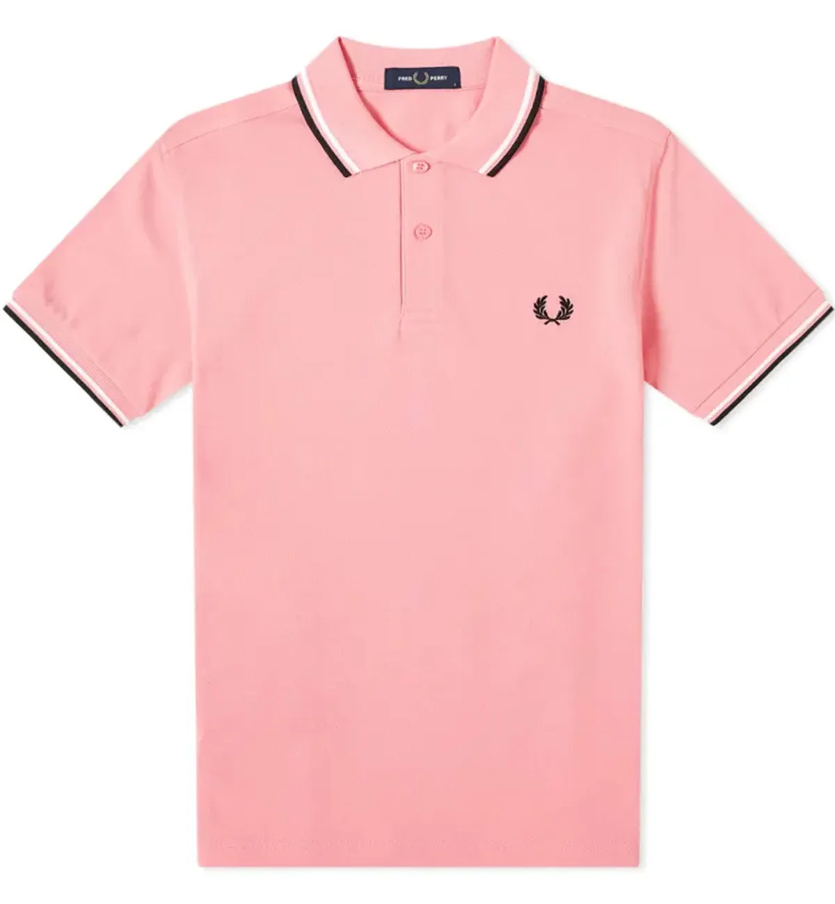 Fred Perry Black White Twin Tipped Pink Polo Shirt