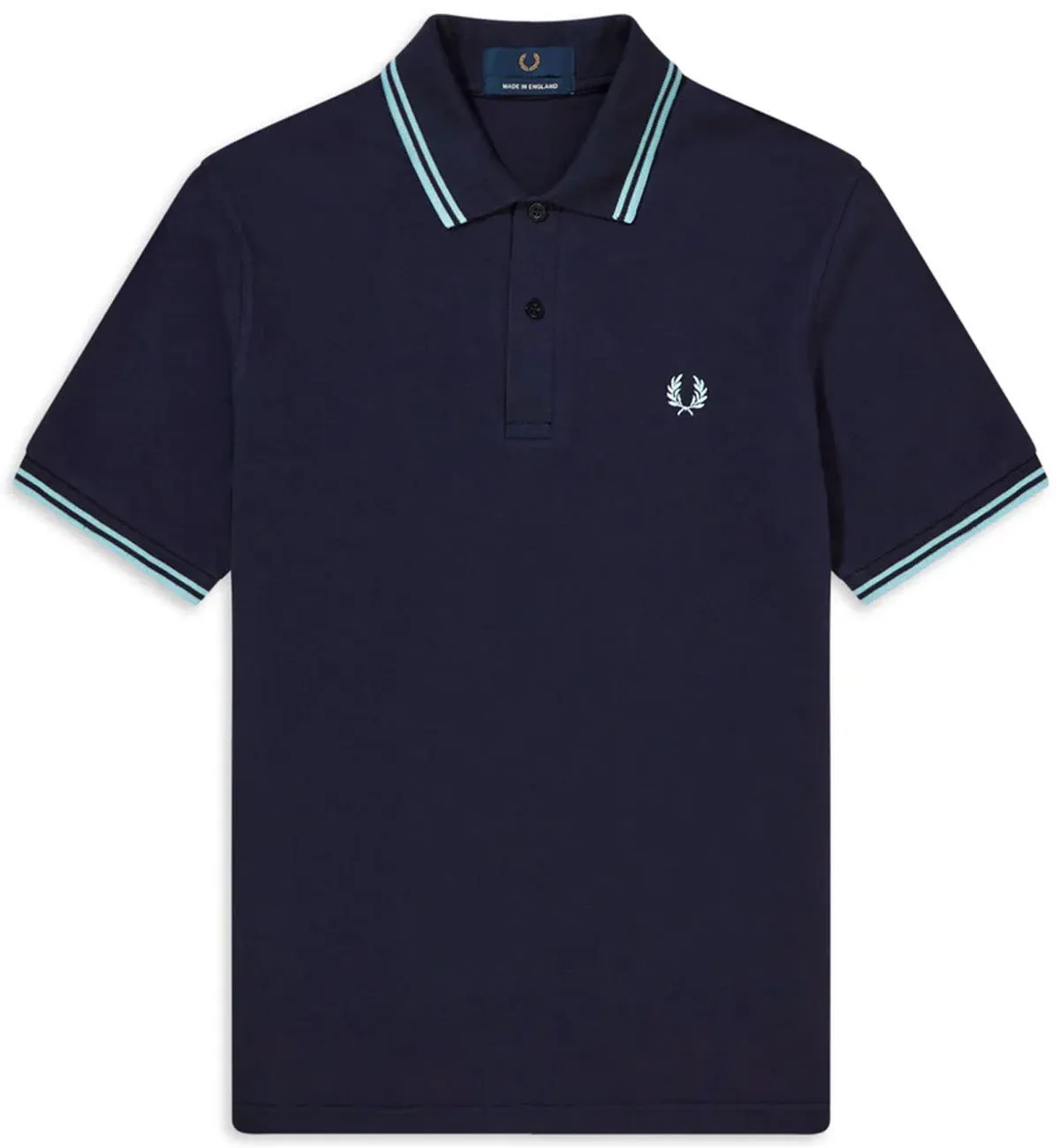 Fred Perry Cyan Twin Tipped Carbon Blue Polo Shirt