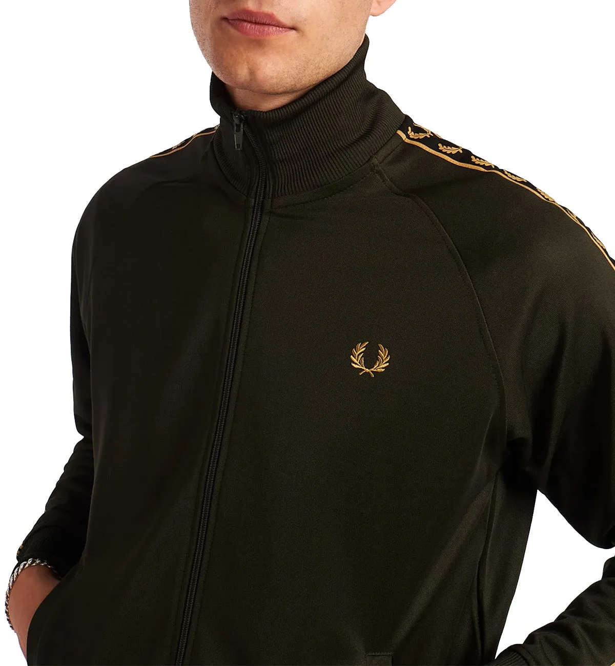 Fred Perry Gold Tape Track Jacket SS23 (Hunting Green)