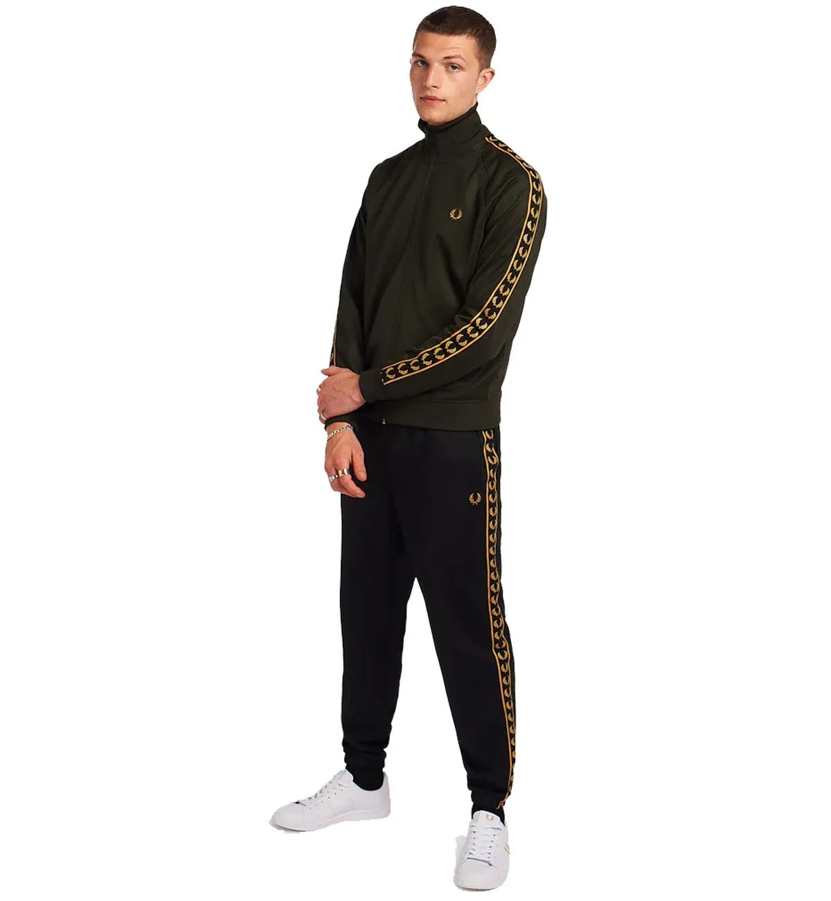 Fred Perry Gold Tape Track Jacket SS23 (Hunting Green)