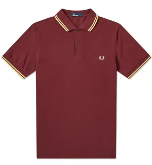 Fred Perry Yellow Double Plum Polo Shirt