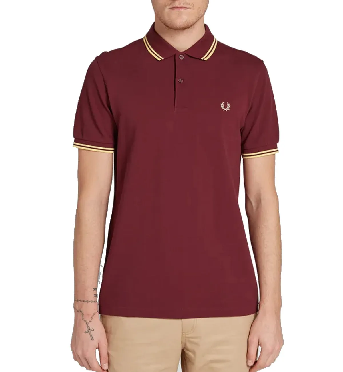 Fred Perry Yellow Double Plum Polo Shirt