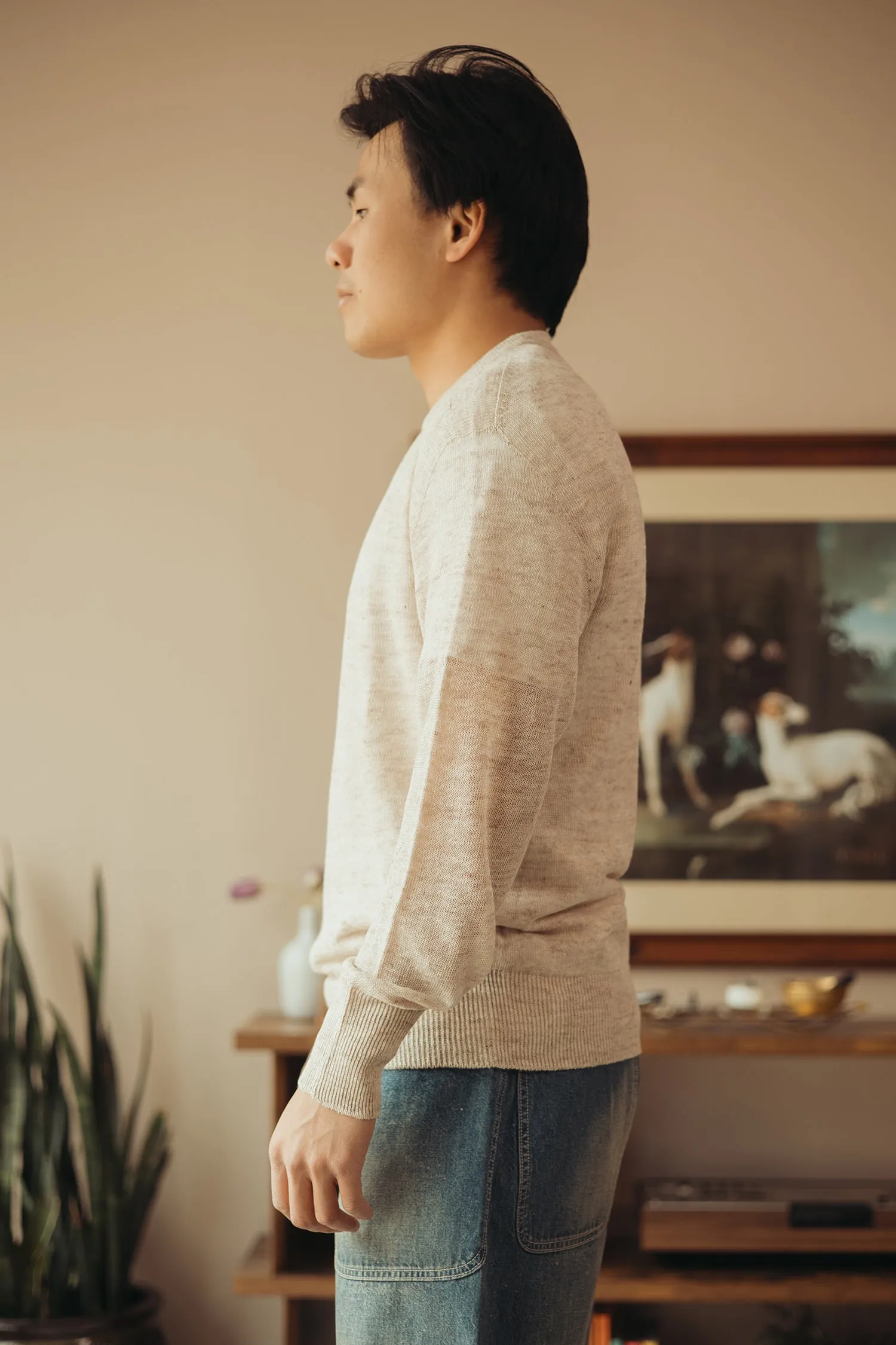 Linen WG Pullover - Sand Beige