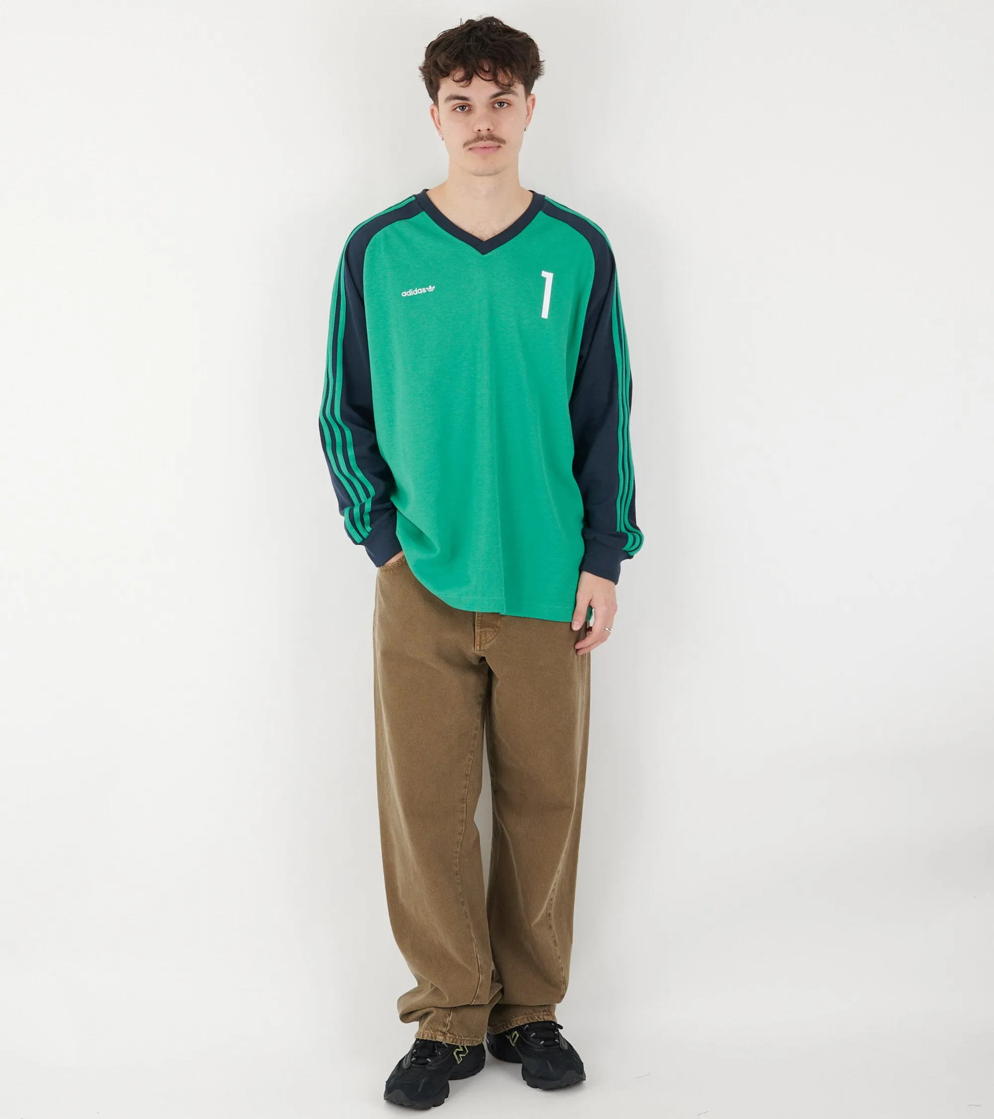 L/S Jersey T-shirt Semi Court Green/Navy