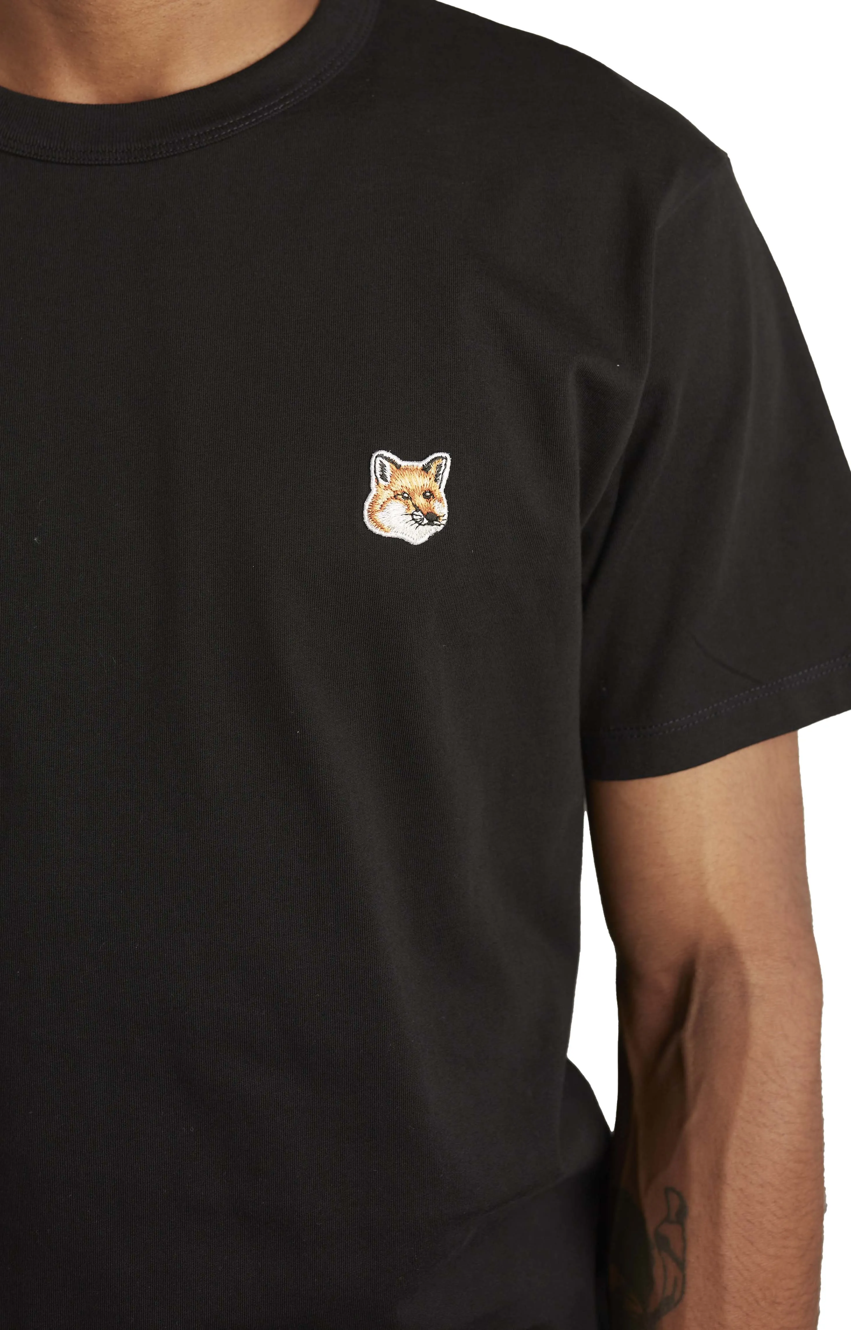 Maison Kitsune Mens Fox Head Patch Classic Tee 'Black'