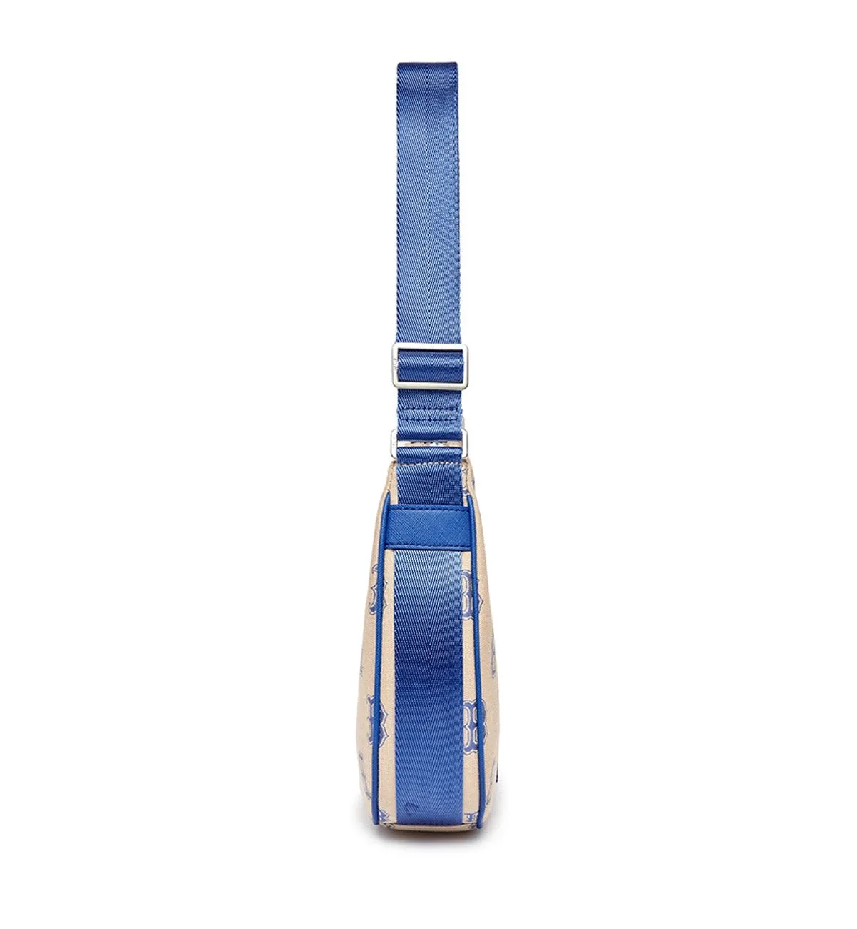 MLB Big Classic Monogram Jacquard L-Hobo Bag (Beige Blue)