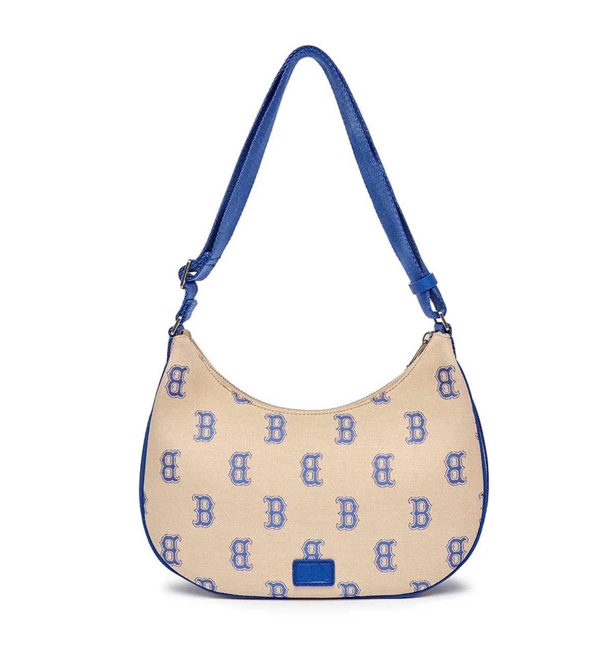 MLB Big Classic Monogram Jacquard L-Hobo Bag (Beige Blue)