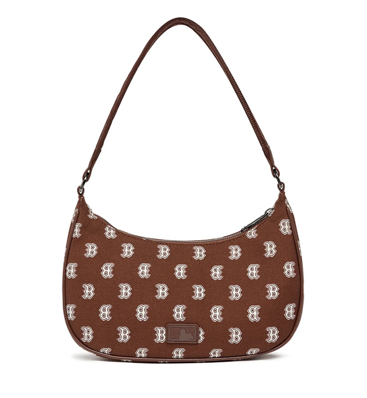 MLB Big Classic Monogram Jacquard L-Hobo Bag (Brown Blue)