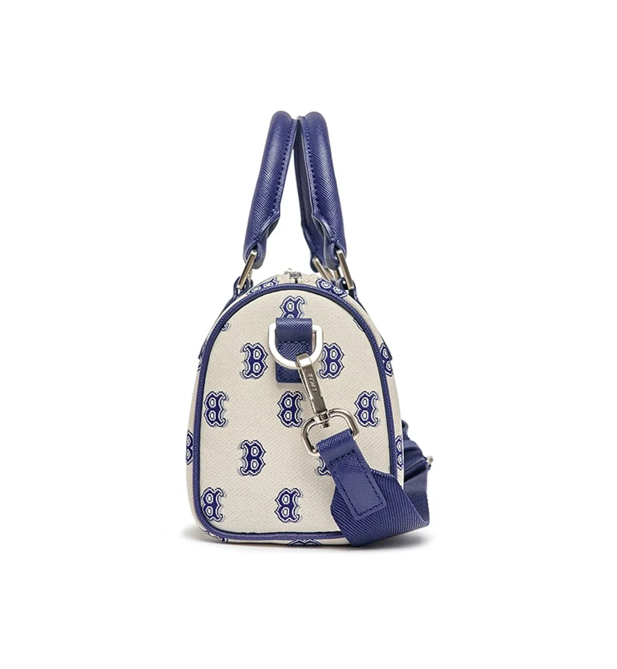 Monotive Coated Canvas S-Boston Bag (White Navy)
