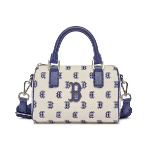 Monotive Coated Canvas S-Boston Bag (White Navy)
