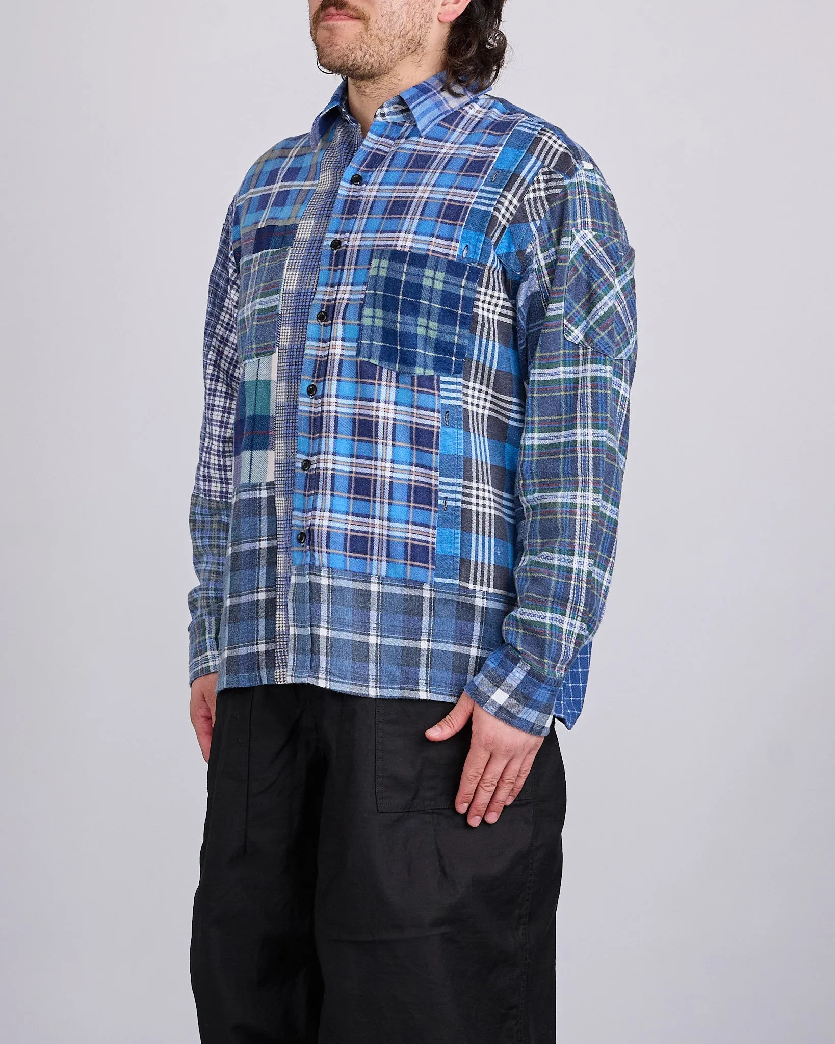 Needles Rebuild Flannel Straight Hem Button Shirt Assorted