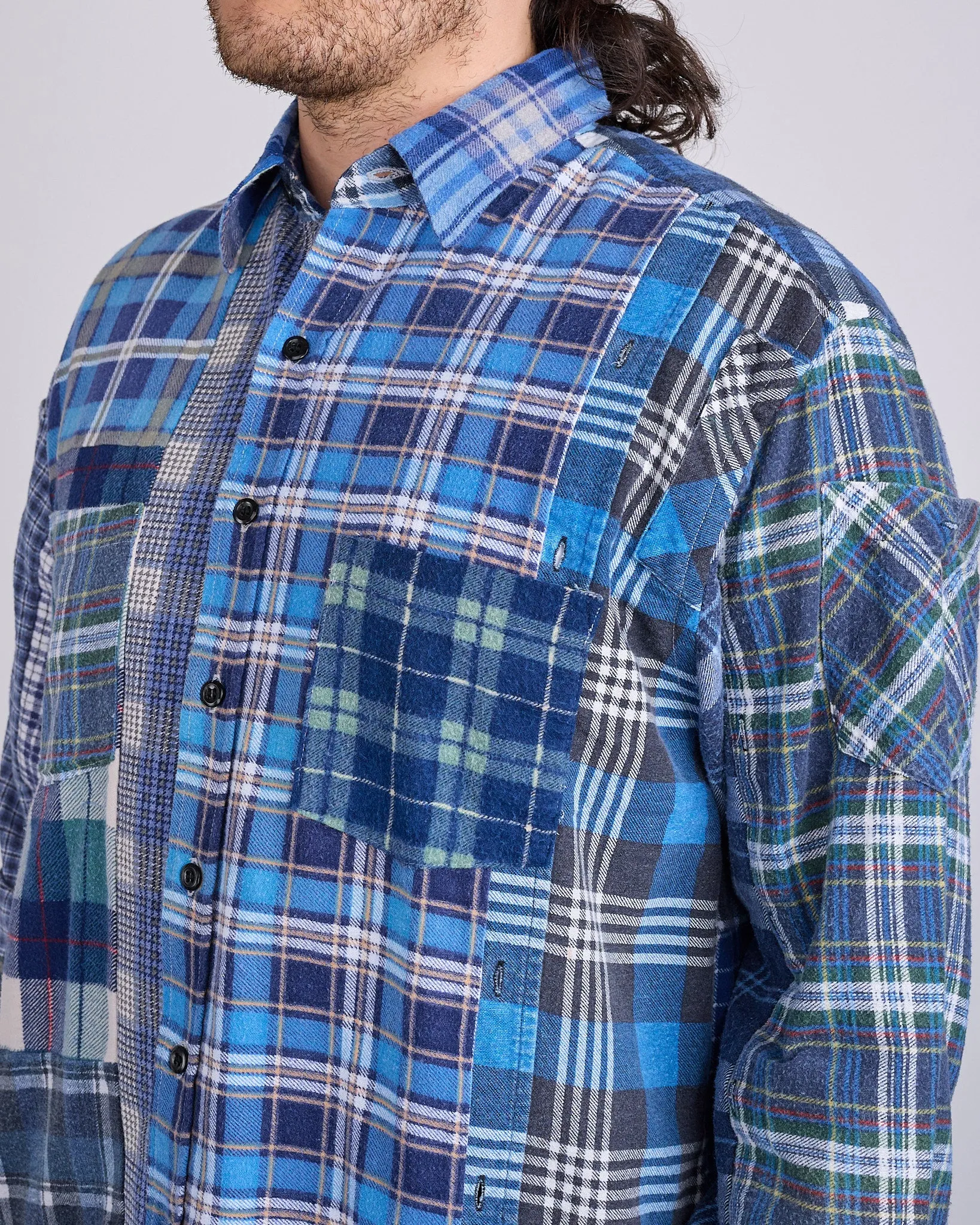 Needles Rebuild Flannel Straight Hem Button Shirt Assorted