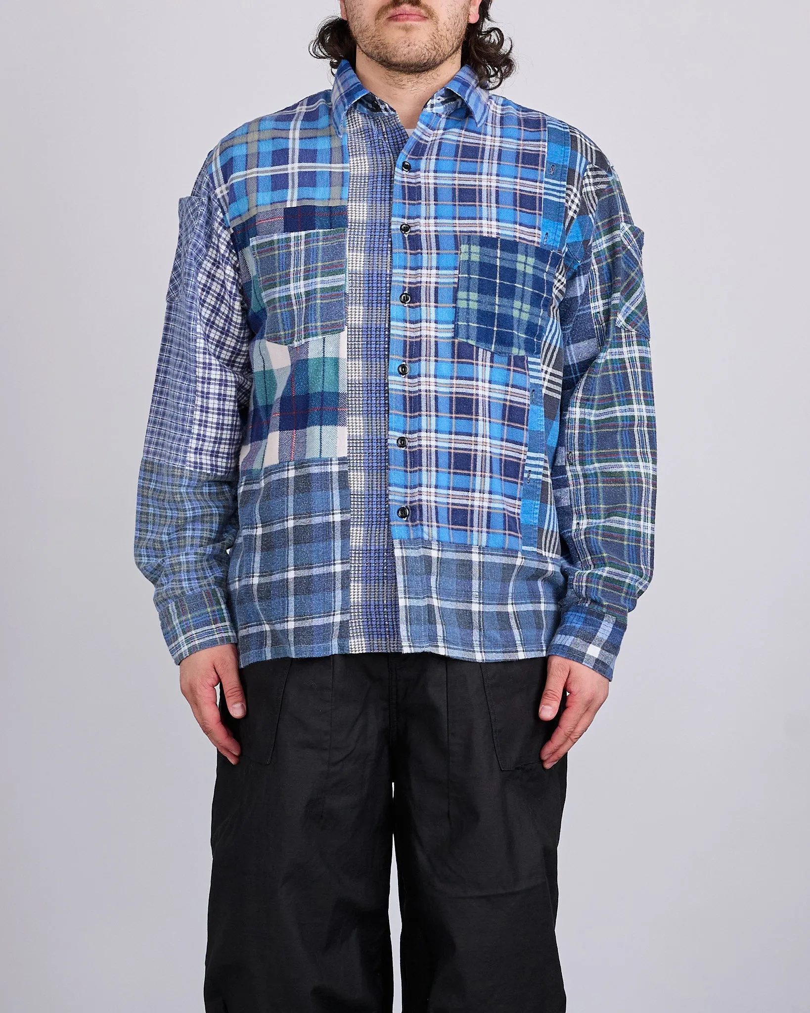 Needles Rebuild Flannel Straight Hem Button Shirt Assorted