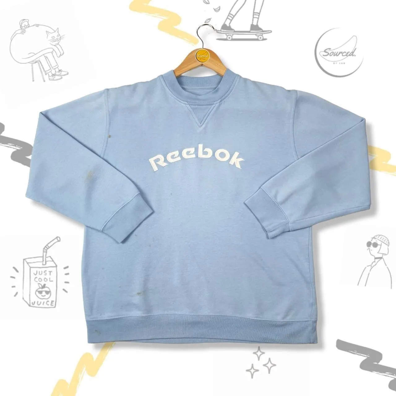 Reebok Embroidered Spellout Logo Sweatshirt (Women- Relaxed Fit)