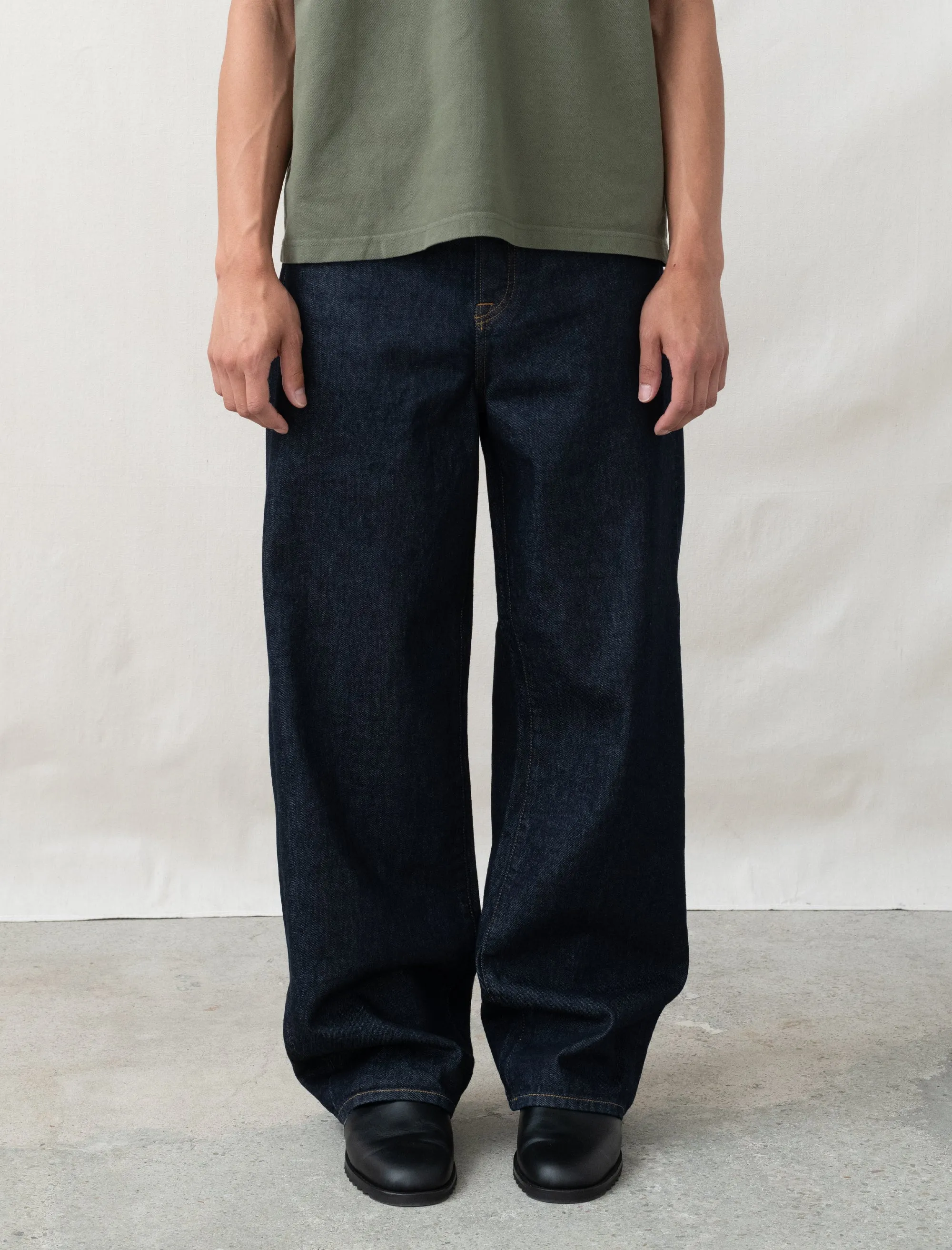 Relaxed Denim Jeans (Rinsed Indigo)