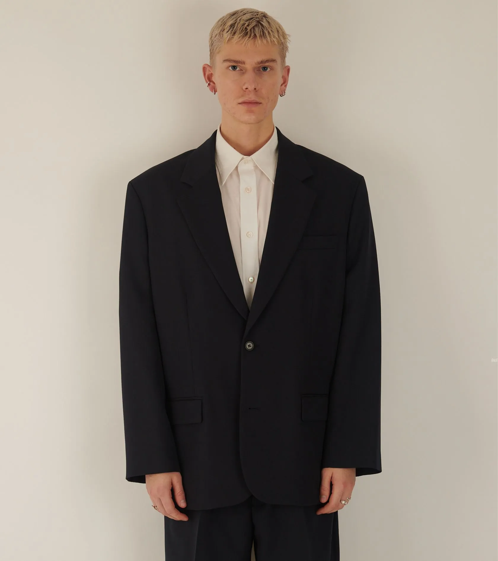 Relaxed Fit Suit Jacket Dark Navy