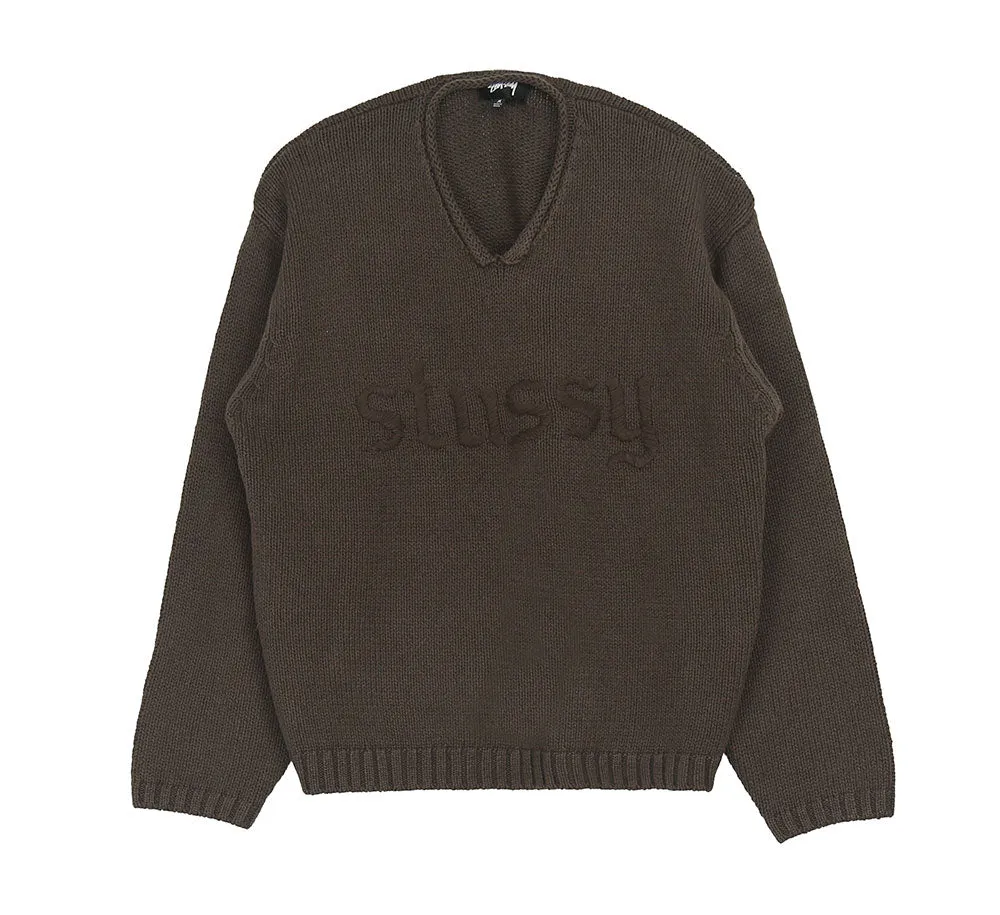 Roll V-Neck Logo Sweater