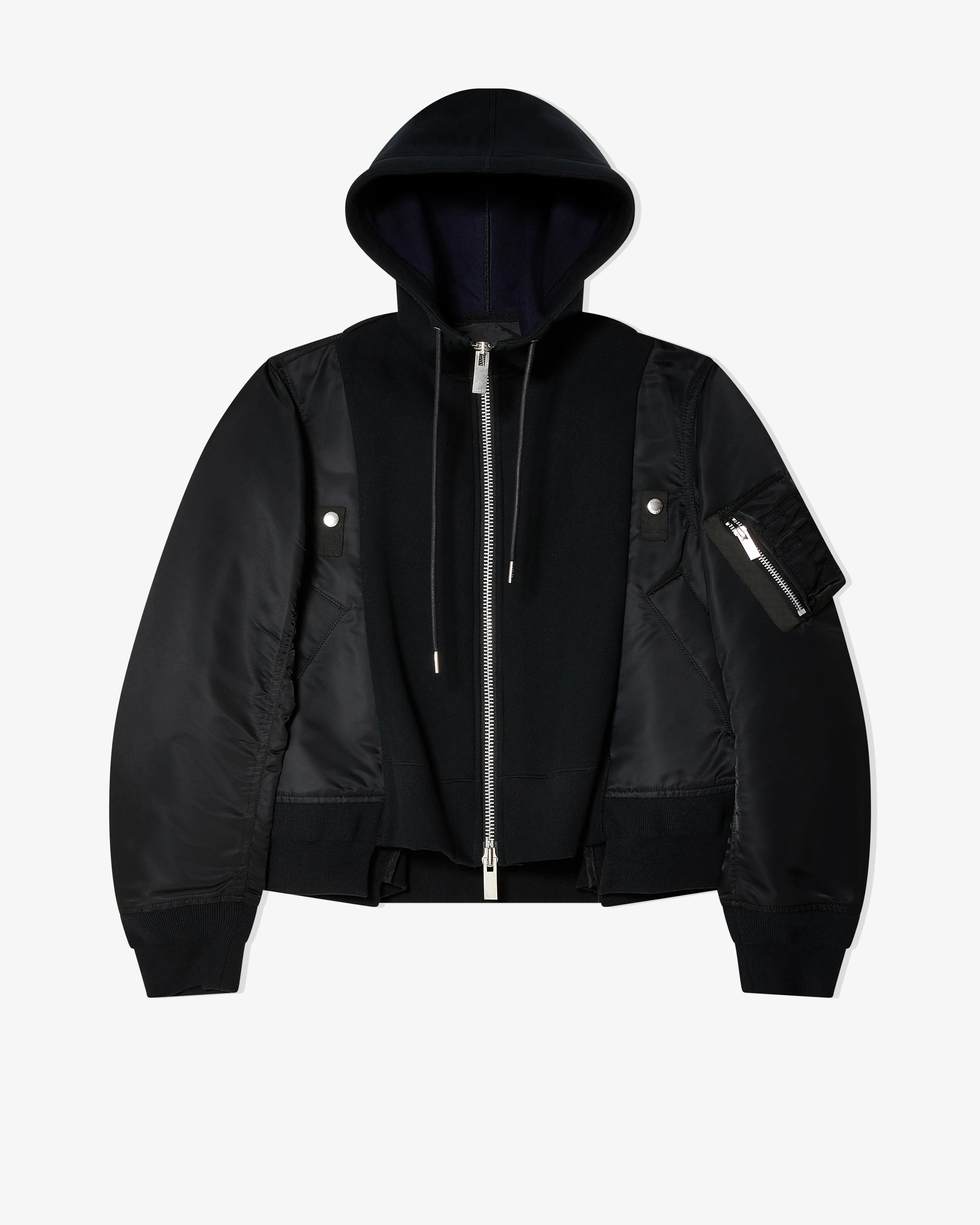 Sacai - Women's Spong Sweat x Nylon Twill Hoodie - (Black)