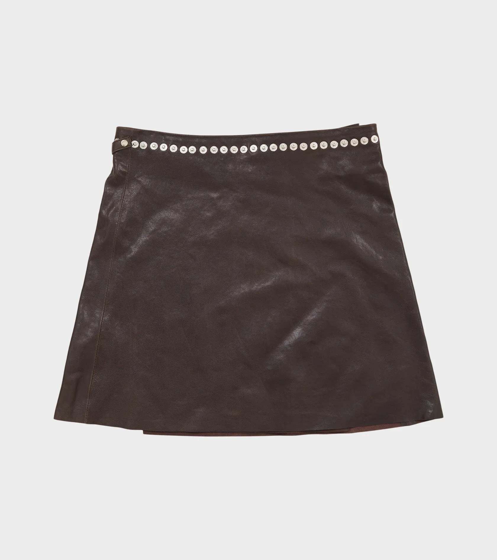 Sandi Leather Skirt Brown